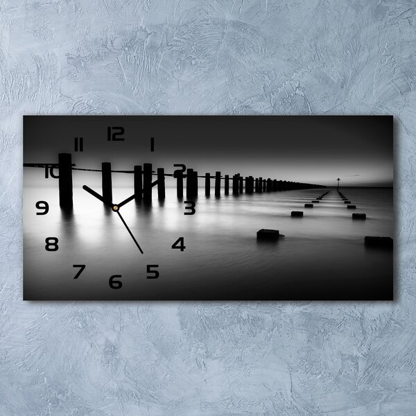 Ceas de perete modern din sticla Breakwater Thames