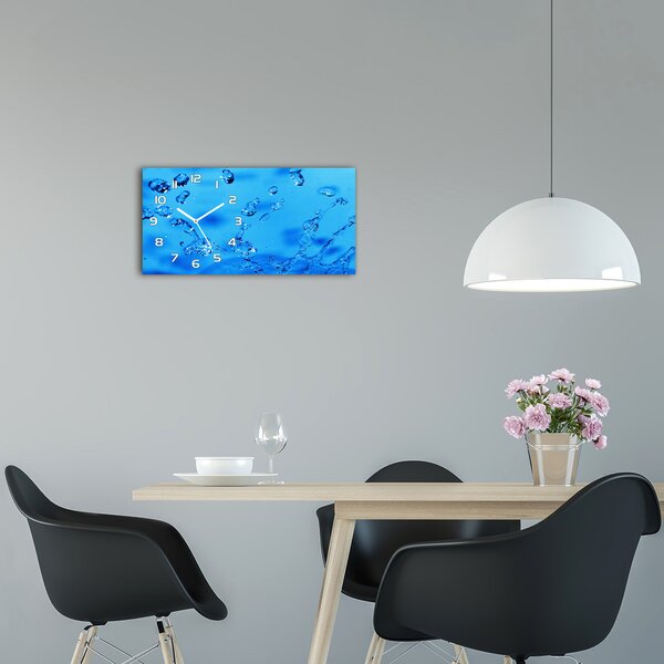 Ceas de perete modern din sticla Picaturi de apa