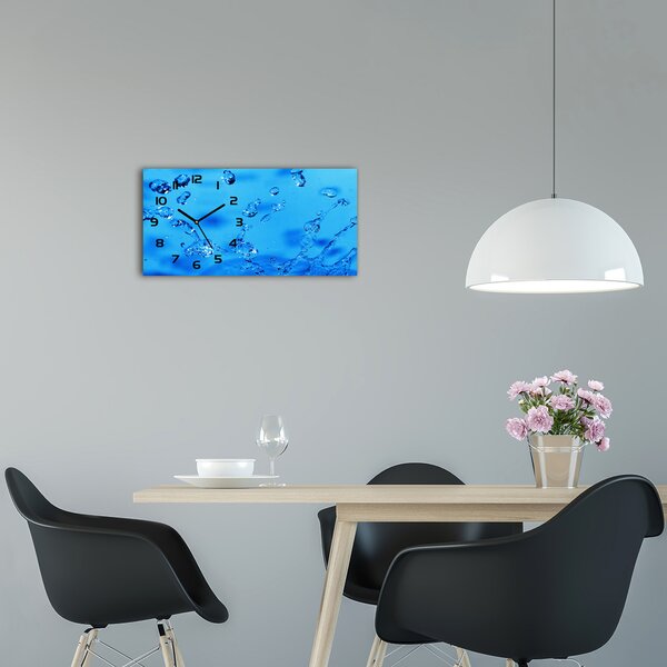 Ceas de perete modern din sticla Picaturi de apa