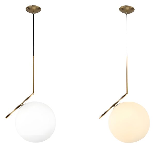 Lampă de tavan suspendata din sticlă aurie alba G106-1W Gold White