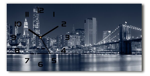 Ceas de perete orizontal din sticlă Manhattan New York City