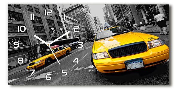 Ceas de perete modern din sticla New York taxiuri