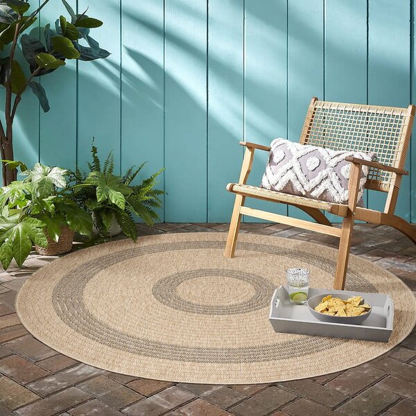 Covor de exterior negru/bej rotund ø 120 cm Comilla – Ayyildiz Carpets