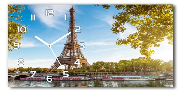 Ceas de perete modern din sticla Turnul Eiffel din Paris