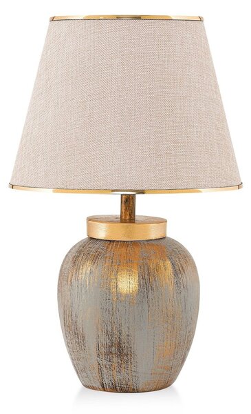 Veioză crem/aurie cu abajur textil (înălțime 47 cm) Yakamoz – Opviq lights