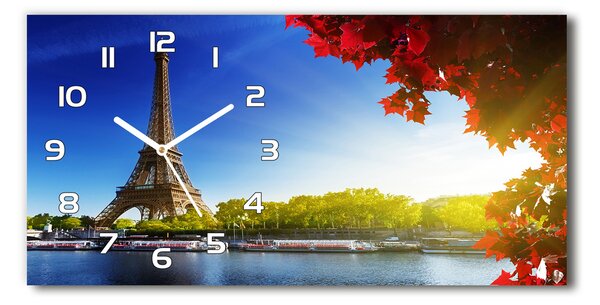 Ceas de perete modern din sticla Turnul Eiffel din Paris