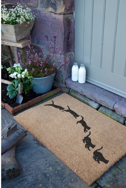 Covoraș de intrare din fibre de nucă de cocos 40x60 cm Jumping Cats – Artsy Doormats