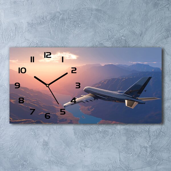 Ceas de perete modern din sticla Avion