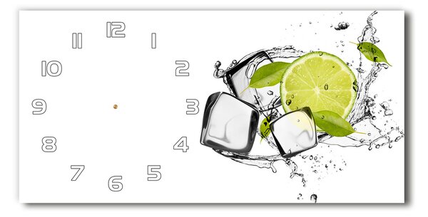 Ceas de perete modern din sticla Lime de gheață