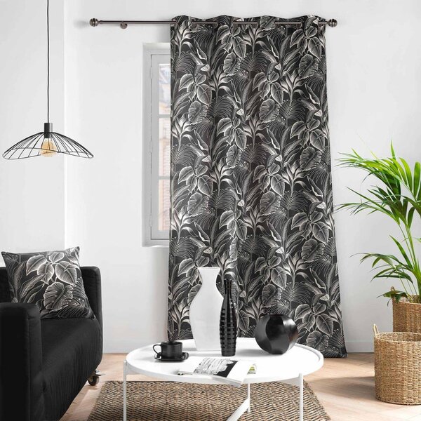 Draperie neagră-albă 140x260 cm Cabana – douceur d'intérieur