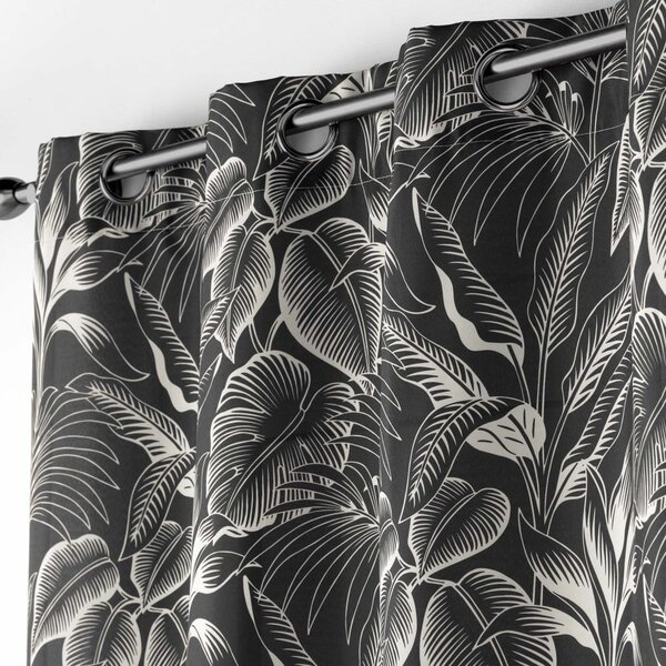 Draperie neagră-albă 140x260 cm Cabana – douceur d'intérieur