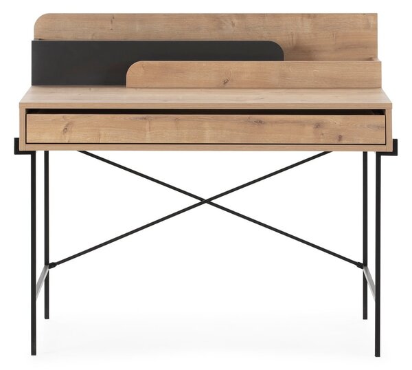 Birou de tip secretaire din lemn de stejar 60x113 cm Lila – Marckeric