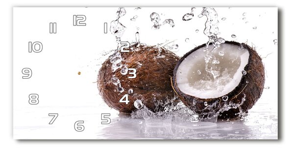 Ceas de perete orizontal din sticlă Și apă de nucă de cocos