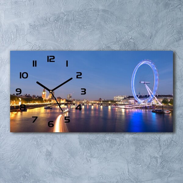 Ceas de perete orizontal din sticlă London Eye