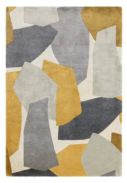 Covor galben ocru/gri handmade din fibre reciclate 160x230 cm Romy – Asiatic Carpets