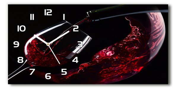 Ceas de perete modern din sticla vin rosu