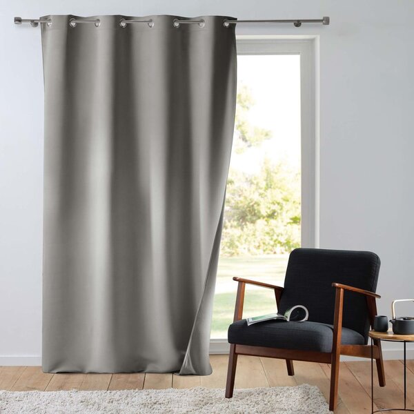 Draperie gri termoizolantă din microfibră 135x260 cm Micropolar – douceur d'intérieur