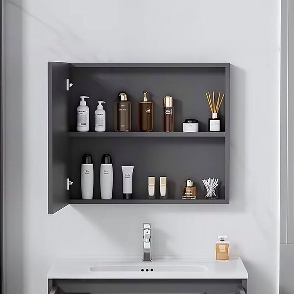Rea Astor, set de mobilier de baie cu lavoar 60cm, gri mat, REA-M0004