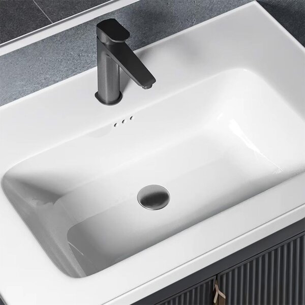 Rea Astor, set de mobilier de baie cu lavoar 60cm, gri mat, REA-M0004