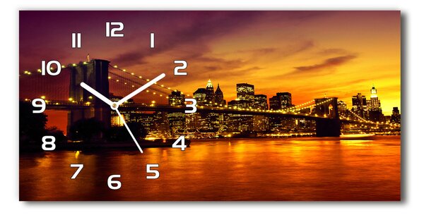 Ceas de perete modern din sticla Podul Brooklyn