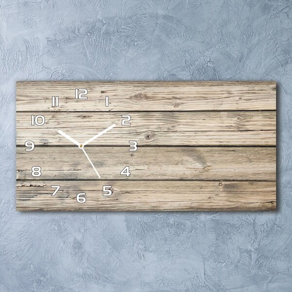 Ceas de perete modern din sticla fundal de lemn