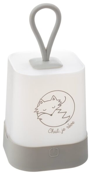 Atmosphera - Lampă de veghe reîncărcabilă pentru copii RABBIT, LED tactil, 3,7 V, 1200 mAh, gri