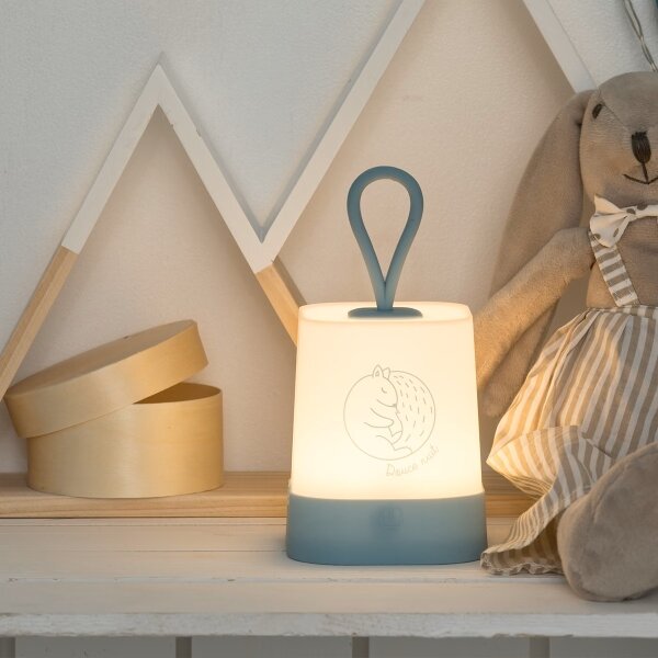 Atmosphera - Lampă de veghe reîncărcabilă pentru copii RABBIT, LED tactil, 3,7 V, 1200 mAh, gri