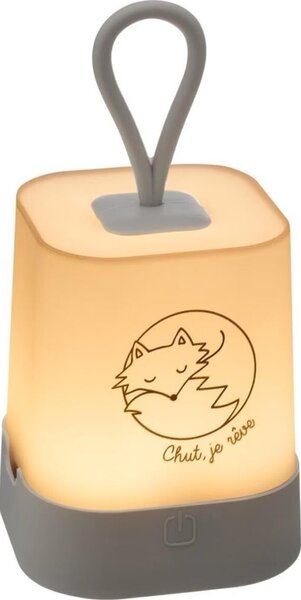 Atmosphera - Lampă de veghe reîncărcabilă pentru copii RABBIT, LED tactil, 3,7 V, 1200 mAh, gri