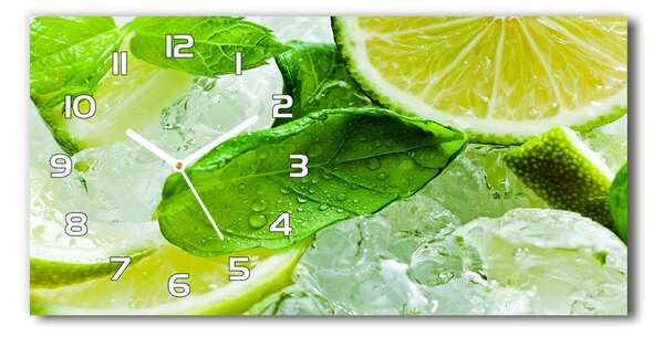 Ceas de perete modern din sticla Lime de gheață