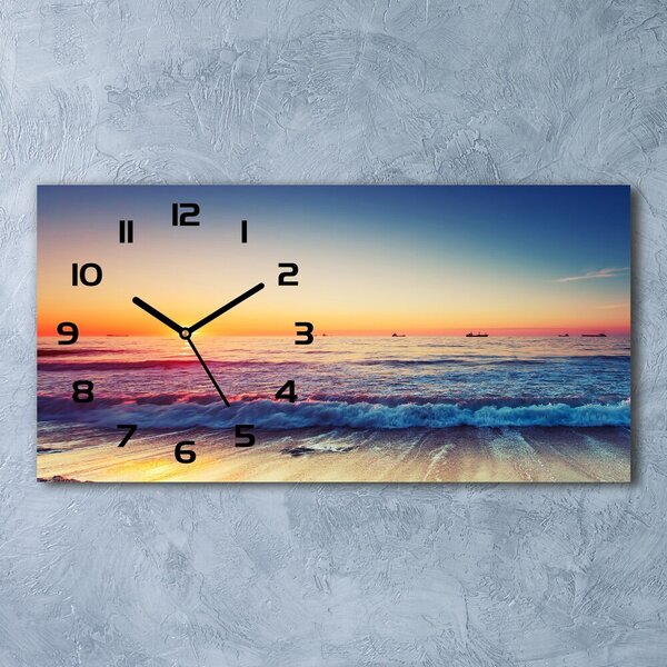 Ceas de perete modern din sticla Sunrise mare