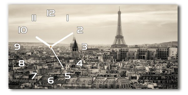 Ceas de perete modern din sticla Turnul Eiffel din Paris