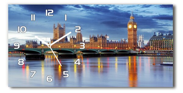 Ceas de perete orizontal din sticlă Thames Londra