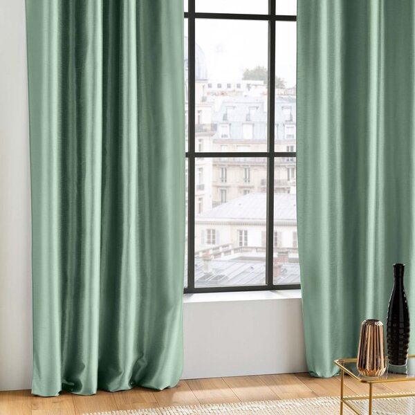 Draperie verde din satin 140x240 cm Shana – douceur d'intérieur