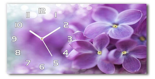 Ceas de perete modern din sticla flori de liliac