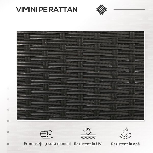 Outsunny Mobilier de Terasa pentru 2 Persoane cu Masa de Ceai