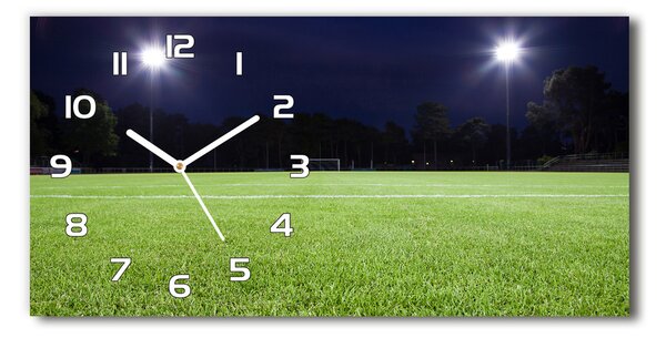 Ceas de perete modern din sticla teren de fotbal
