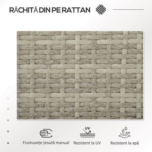 Outsunny Bancă din ratan pentru 2 persoane pentru grădină, scaun | Aosom Romania