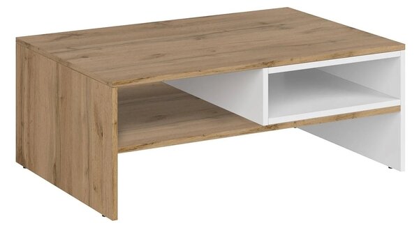 Masuta cafea Vigo, alb/stejar wotan, PAL laminat, 90x60x36 cm