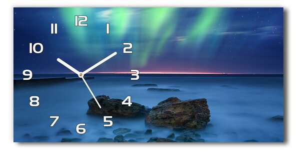 Ceas de perete modern din sticla Aurora boreala