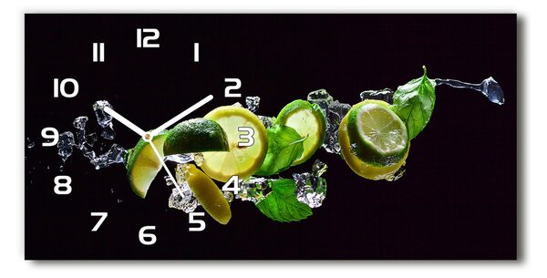 Ceas de perete orizontal din sticlă Mojito