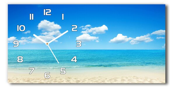 Ceas de perete modern din sticla Paradise Beach