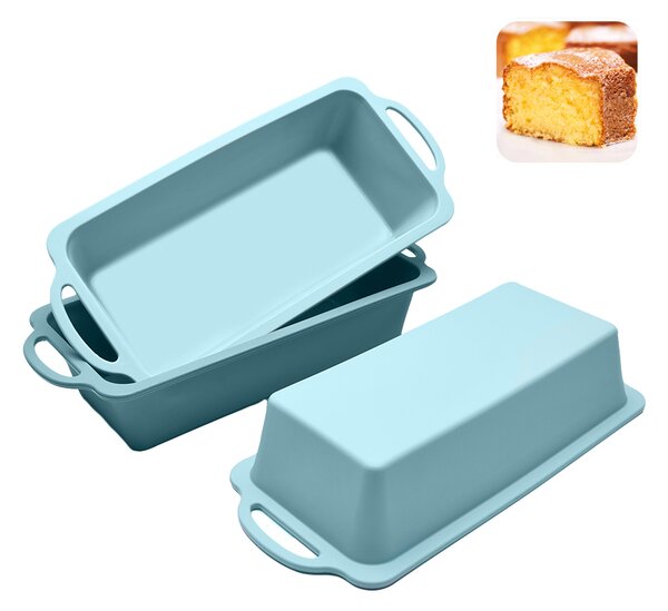 Tava Silicon Premium ,Cozonac,Chec ,Paine Budinci ,manere intarite, 25 x 6.5 x 12 cm,Turqoise