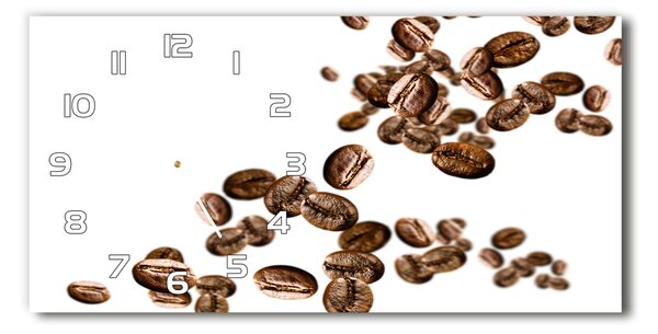 Ceas de perete orizontal din sticlă Boabe de cafea