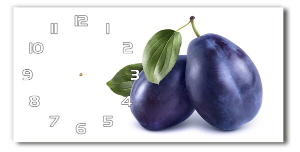 Ceas de perete orizontal din sticlă prune
