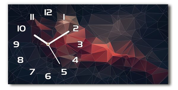 Ceas de perete orizontal din sticlă abstract