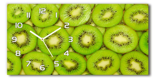 Ceas de perete orizontal din sticlă kiwi