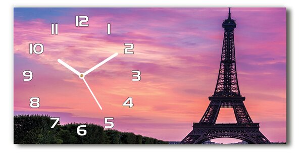 Ceas de perete modern din sticla Turnul Eiffel din Paris