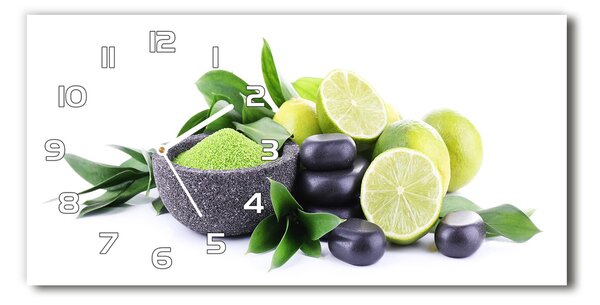 Ceas de perete orizontal din sticlă Limes și pietre
