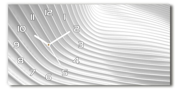 Ceas de perete orizontal din sticlă linii abstracte