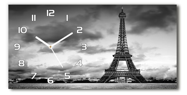Ceas de perete orizontal din sticlă Turnul Eiffel din Paris